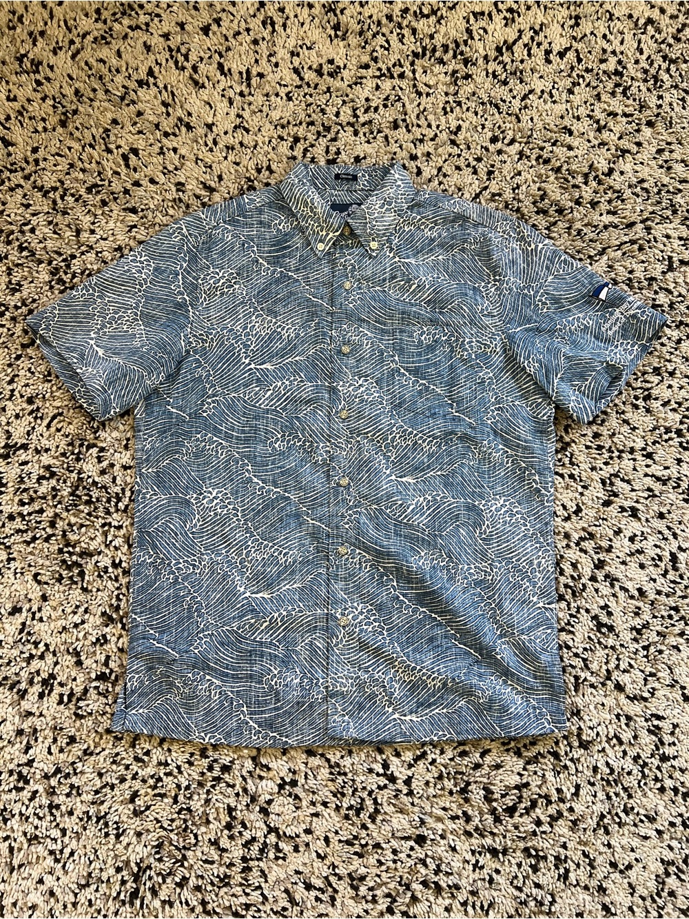 Reyn Spooner Classic Molokai Channel Blue White Alamitos Bay Yacht Logo Men’s S